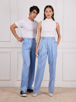 Load image into Gallery viewer, Powder Blue Tailored Trousers
