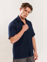 Load image into Gallery viewer, Navy Textured Shirt
