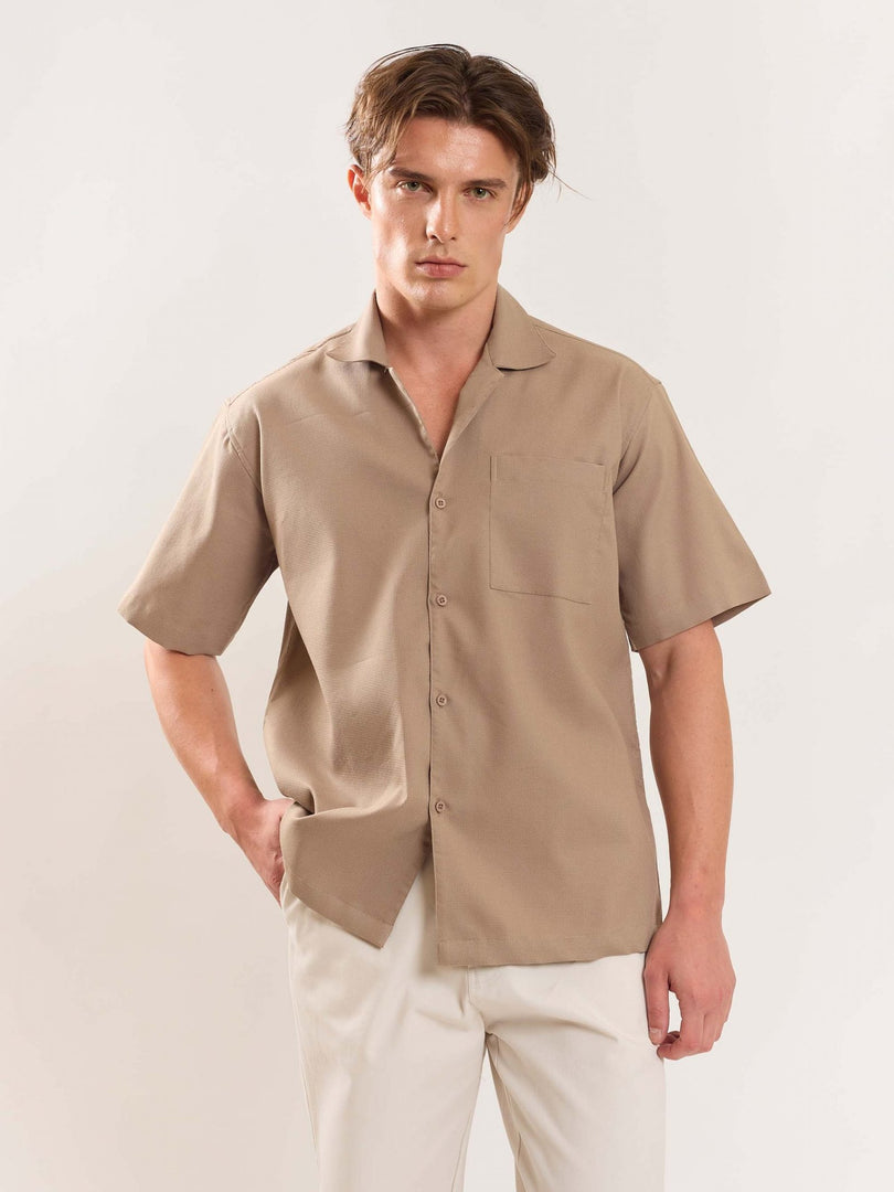 Light Brown Textured Shirt