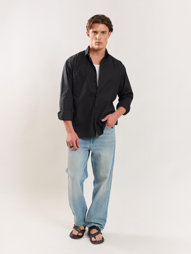 Black Poplin Shirt