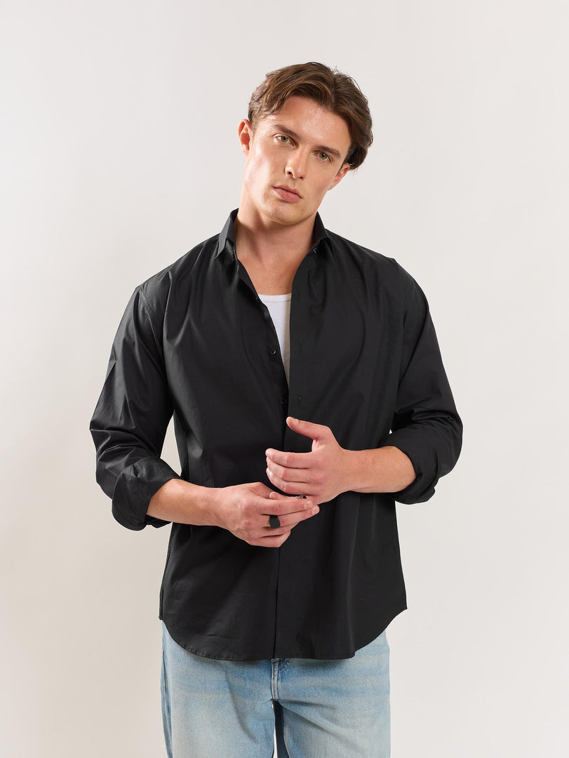 Black Poplin Shirt