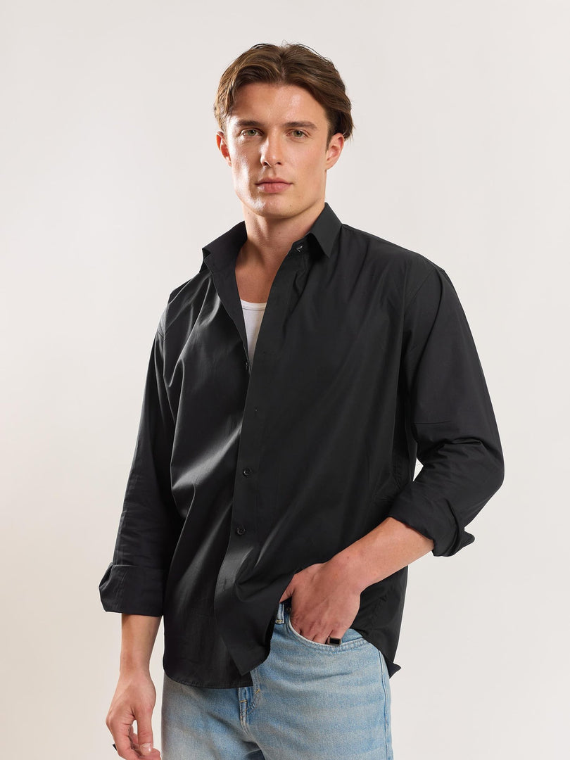 Black Poplin Shirt