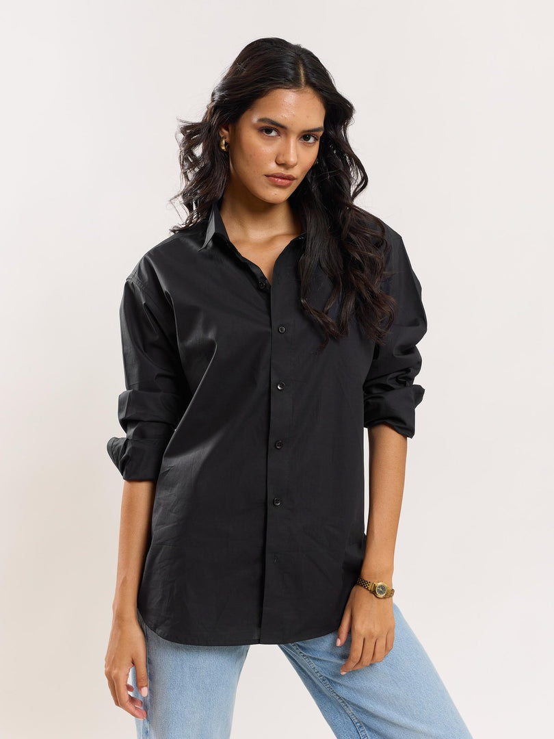 Black Poplin Shirt