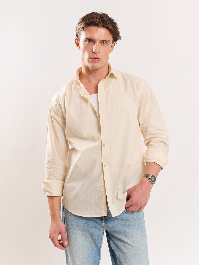 Cream Poplin Shirt