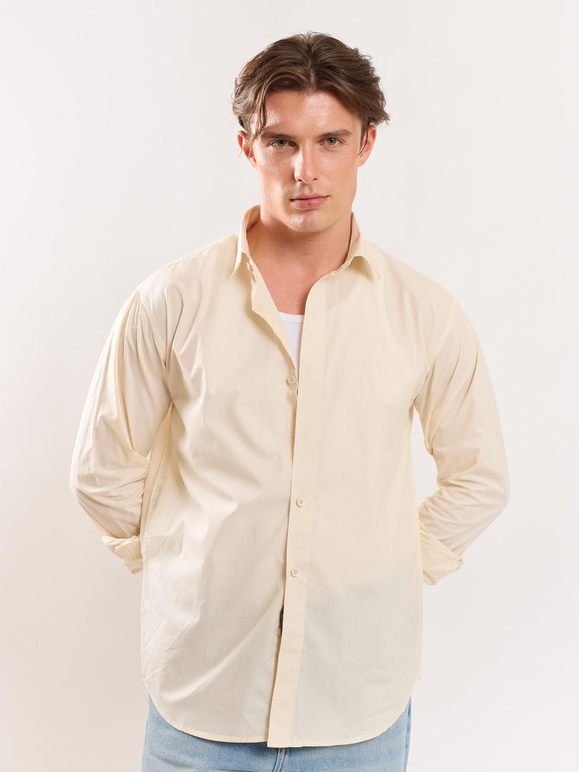 Cream Poplin Shirt