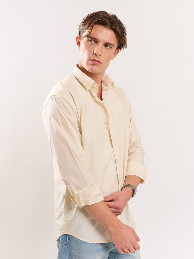 Cream Poplin Shirt