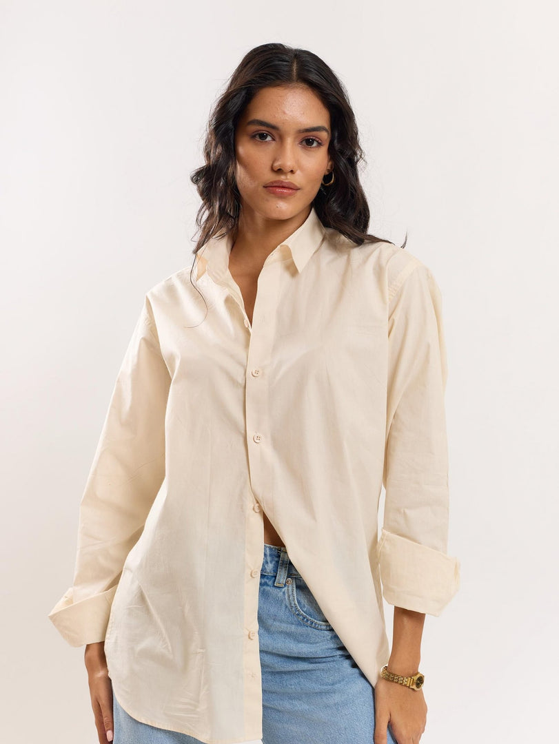 Cream Poplin Shirt