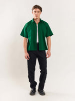 Load image into Gallery viewer, Forest Green Cropped Shirt
