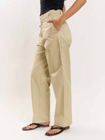 Load image into Gallery viewer, Beige Loose Fit Twill Trousers
