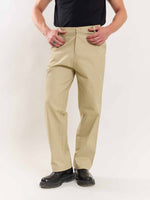 Load image into Gallery viewer, Beige Loose Fit Twill Trousers
