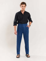 Load image into Gallery viewer, Blue Linen Trousers
