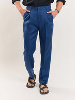 Load image into Gallery viewer, Blue Linen Trousers
