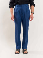 Load image into Gallery viewer, Blue Linen Trousers
