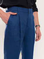 Load image into Gallery viewer, Blue Linen Trousers
