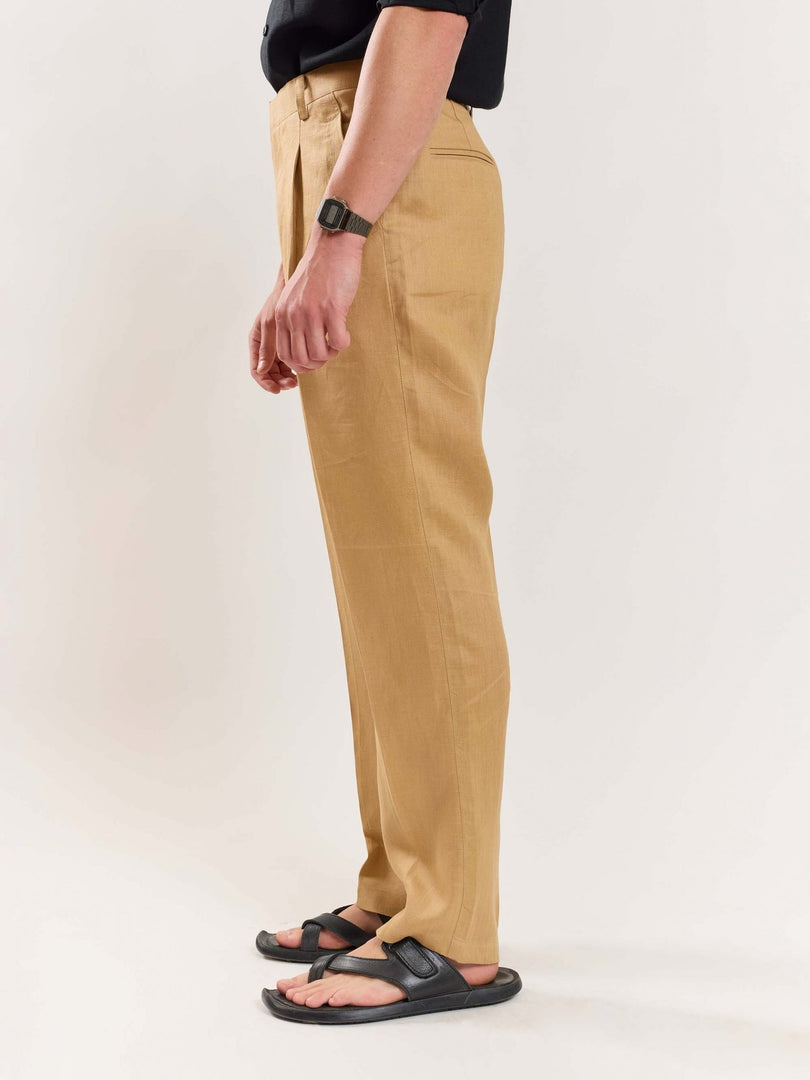 Tan Brown Linen Trousers