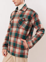 Load image into Gallery viewer, Relaxed Fit Plaid Zipper Jacket
