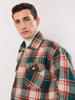 Load image into Gallery viewer, Relaxed Fit Plaid Zipper Jacket
