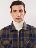 Load image into Gallery viewer, Relaxed Fit Plaid Zipper Jacket
