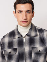 Load image into Gallery viewer, Relaxed Fit Plaid Zipper Jacket
