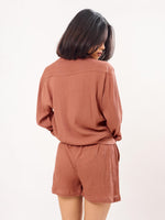 Load image into Gallery viewer, Rust Unisex Wrinkled Co-ord Set
