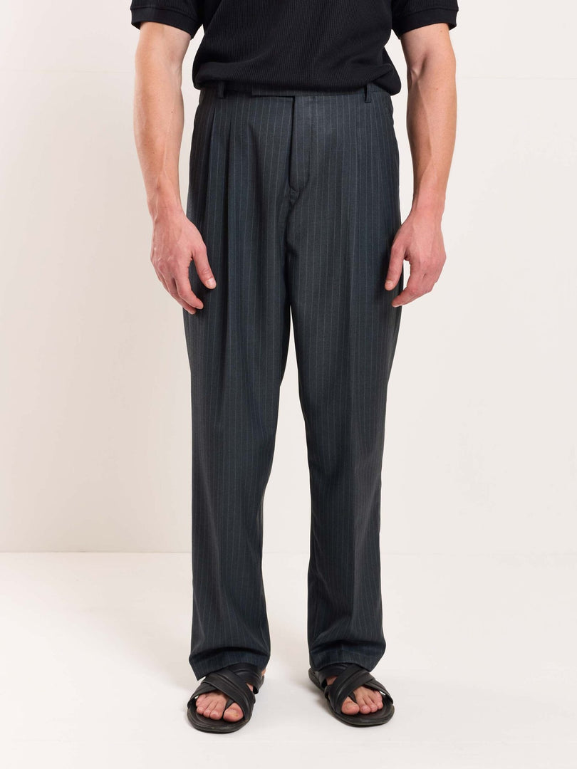 Charcoal Grey Pinstriped Tailored Trousers