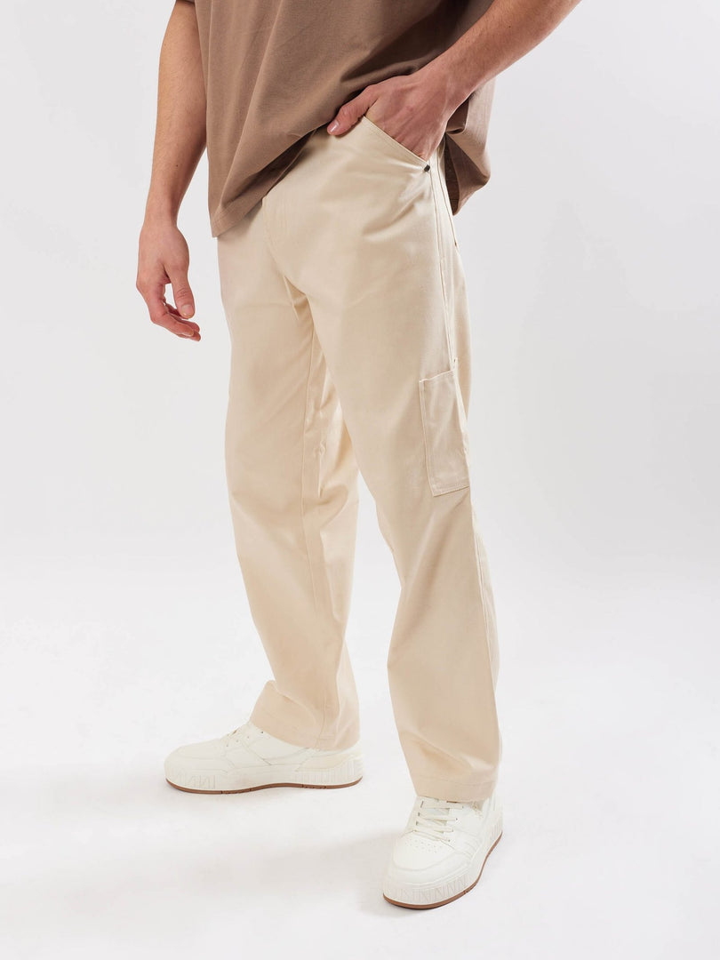 Cream Cargo Trousers