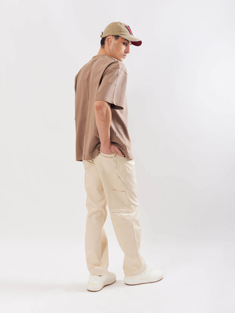 Cream Cargo Trousers