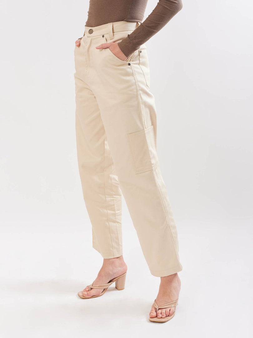 Cream Cargo Trousers