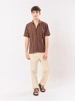 Load image into Gallery viewer, Chocolate Brown Striped Knit Shirt
