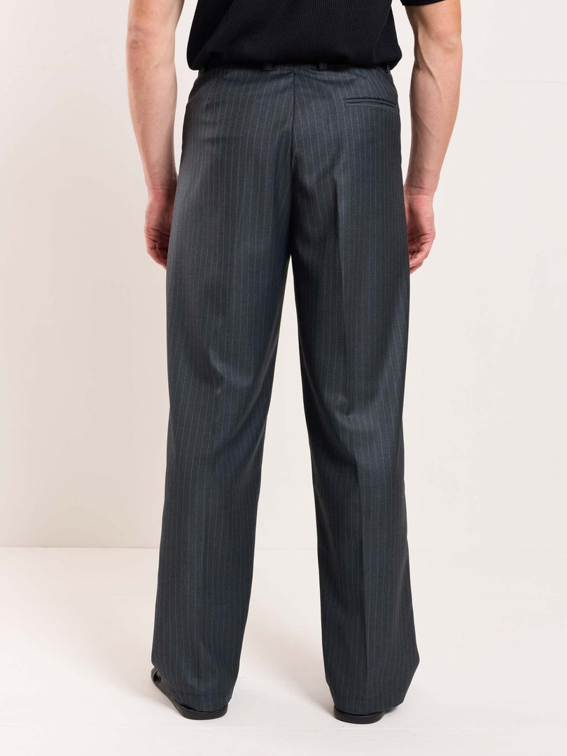 Charcoal Grey Pinstriped Tailored Trousers