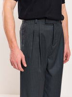 Load image into Gallery viewer, Charcoal Grey Pinstriped Tailored Trousers
