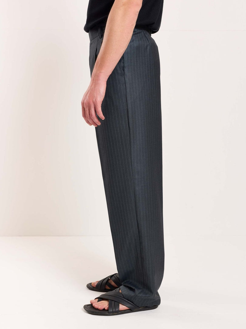 Charcoal Grey Pinstriped Tailored Trousers