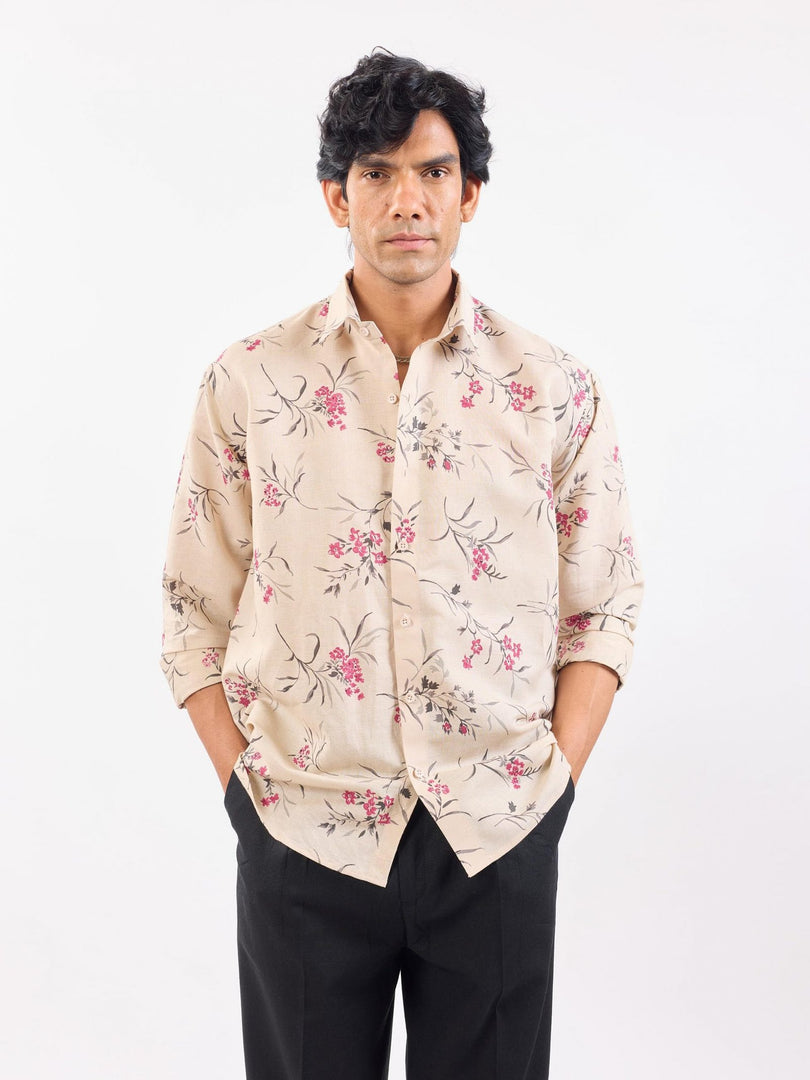 cherry blossom linen shirt