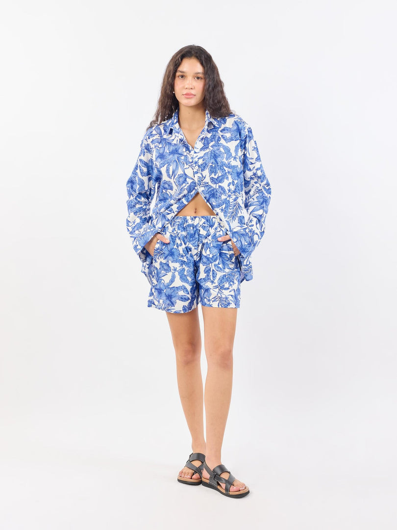 Blue Hibiscus - Linen Set