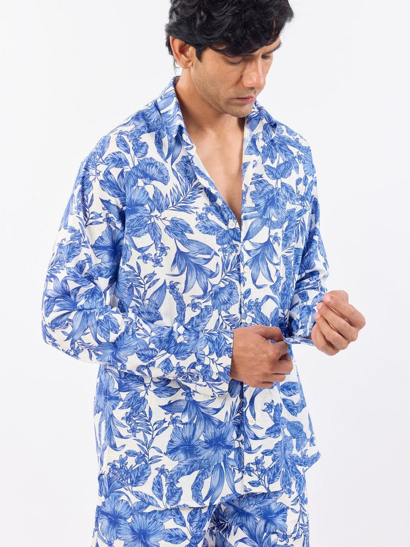 Blue Hibiscus - Linen Set