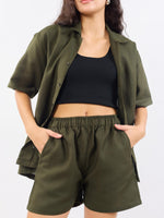 Load image into Gallery viewer, Olive Unisex Textured Co-ord Set
