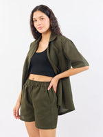 Load image into Gallery viewer, Olive Unisex Textured Co-ord Set
