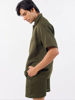 Load image into Gallery viewer, Olive Unisex Textured Co-ord Set
