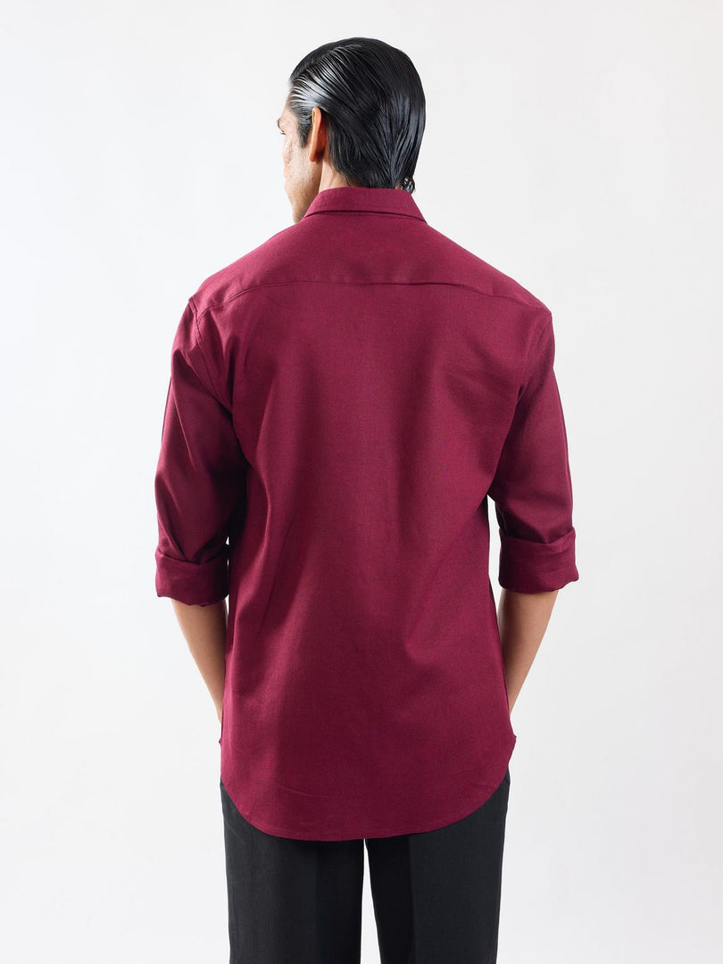 Wine Linen Shirt