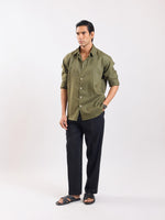 Load image into Gallery viewer, Olive Green Linen Shirt
