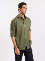 Load image into Gallery viewer, Olive Green Linen Shirt
