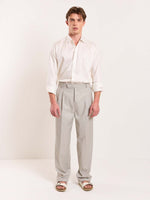 Load image into Gallery viewer, Light Grey Pinstriped Tailored Trousers
