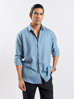 Load image into Gallery viewer, Teal Blue Linen Shirt
