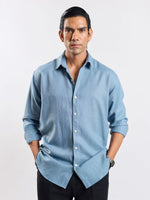 Load image into Gallery viewer, teal blue linen shirt
