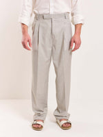 Load image into Gallery viewer, Light Grey Pinstriped Tailored Trousers
