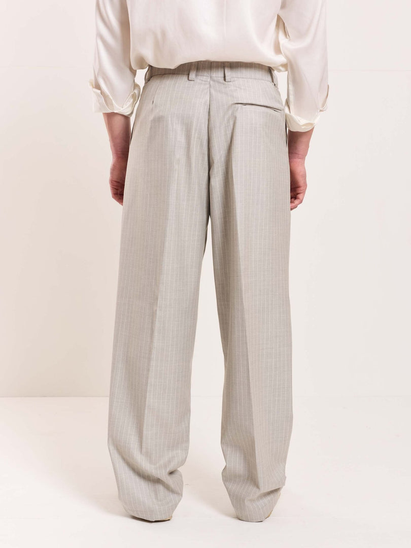 Light Grey Pinstriped Tailored Trousers