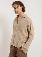 Load image into Gallery viewer, Beige Gauze Holiday Shirt
