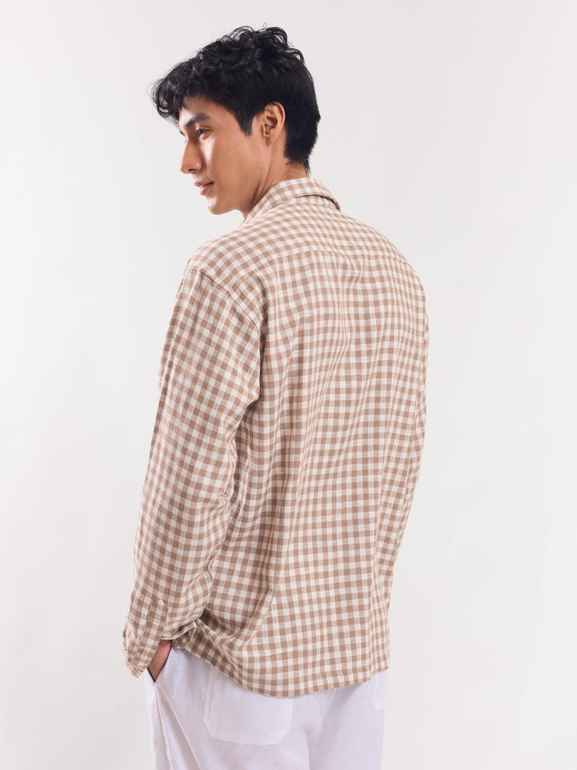 Brown Checked Holiday Shirt