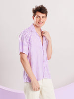 Load image into Gallery viewer, Lavender and White Striped Shirt
