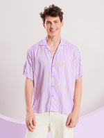 Load image into Gallery viewer, Lavender and White Striped Shirt
